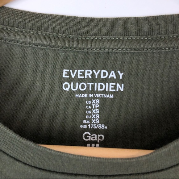 GAP Everyday 100% Cotton Long sleeve Tshirt Black Moss - Picture 5 of 8